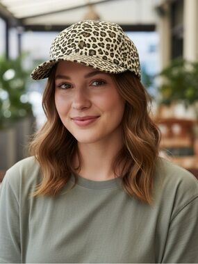 London Kaye animal print cotton Baseball Cap Hat OSFM adjustable leopard cheetah